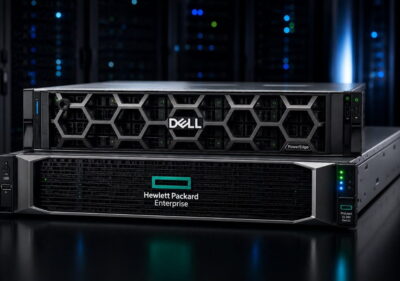Dell PowerEdge and HPE ProLiant refurbished servers highlighted on dark background for enterprise server buying guide