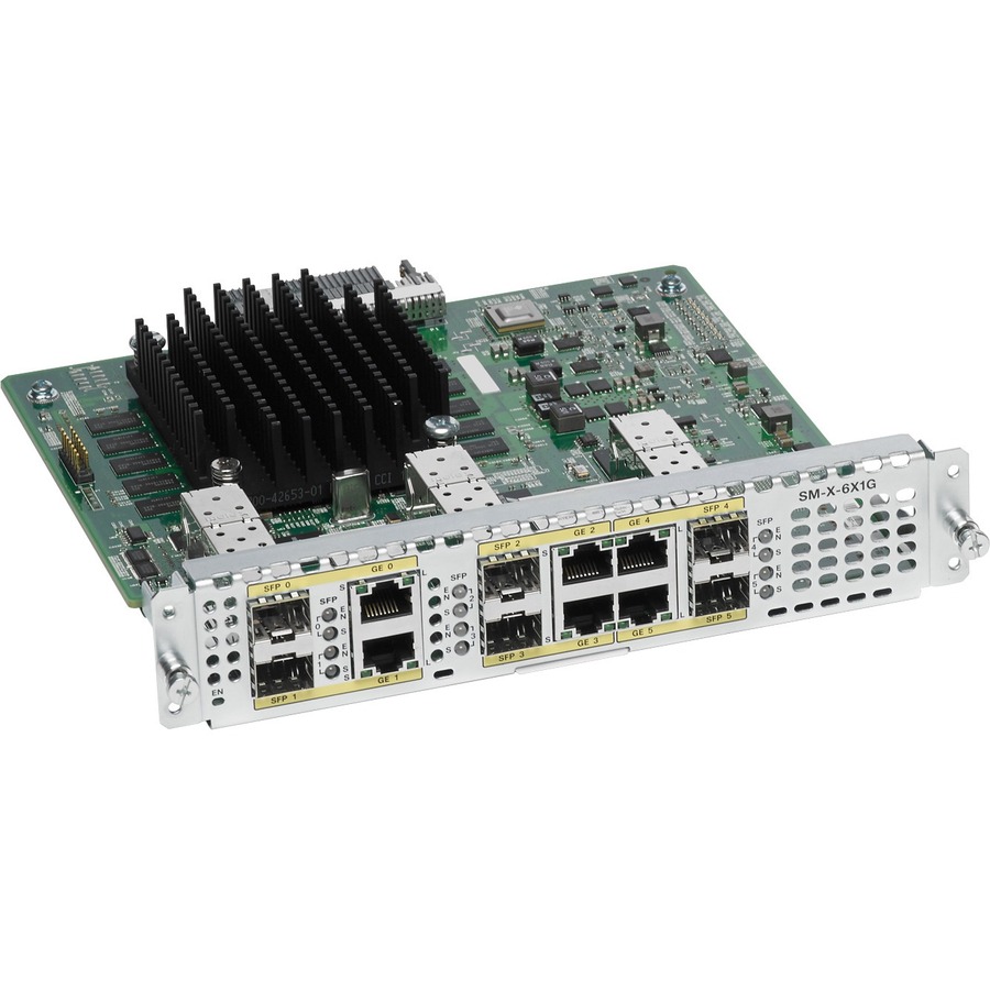 Cisco 6-Port Gigabit Ethernet, Dual-mode GE/SFP, SM-X Module Cisco 6-Port Gigabit Ethernet, Dual-mode GE/SFP, SM-X Module - Image 1