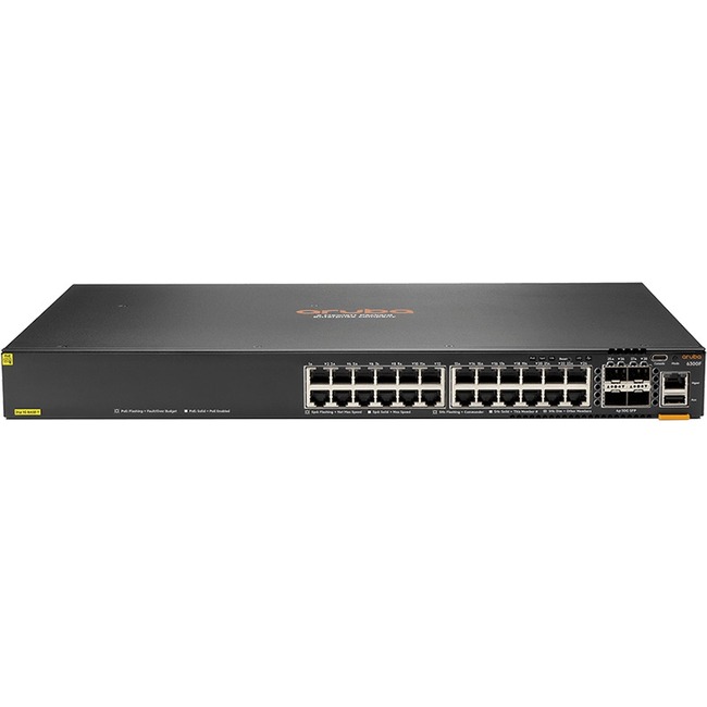 HPE 6300F 24-port 1GbE Class 4 PoE and 4-port SFP56 Switch HPE 6300F 24-port 1GbE Class 4 PoE and 4-port SFP56 Switch - Image 1