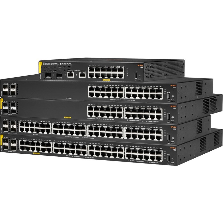 HPE 6100 48G Class4 PoE 4SFP+ 370W Switch HPE 6100 48G Class4 PoE 4SFP+ 370W Switch - Image 1