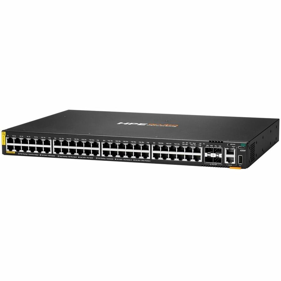 HPE CX 6200F 48G Class 4 PoE 4SFP+ 370W Switch HPE CX 6200F 48G Class 4 PoE 4SFP+ 370W Switch - Image 1
