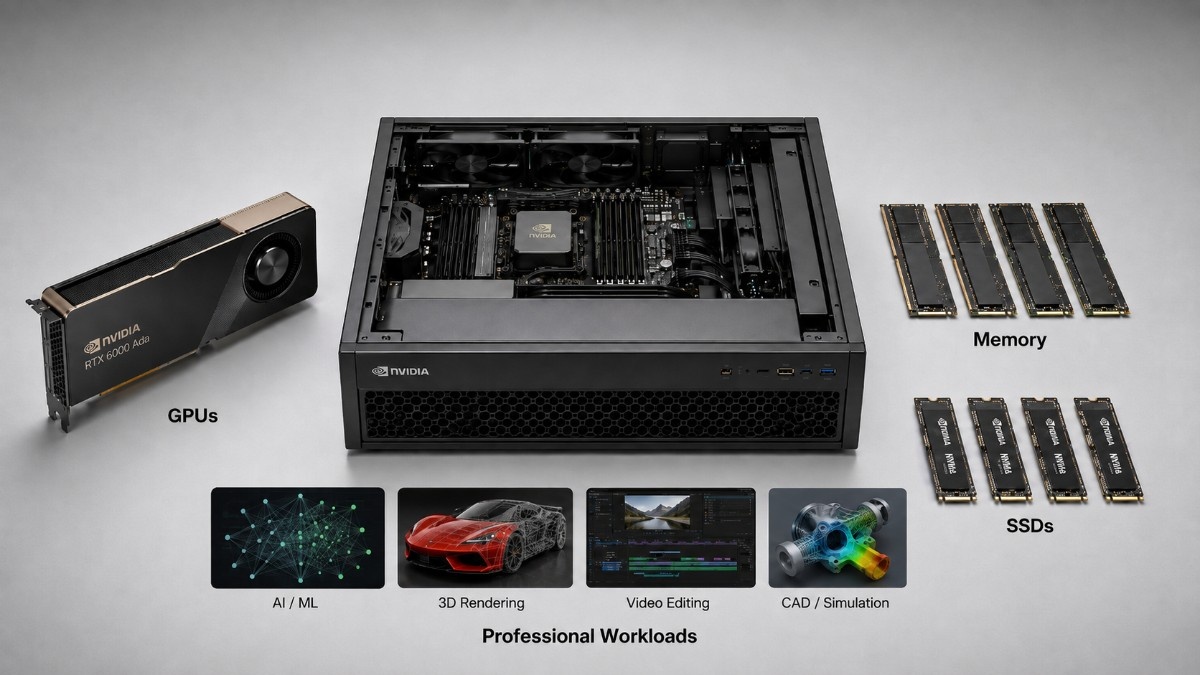 NVIDIA Workstation Build Guide: GPUs, Memory, SSDs, and Professional Workloads