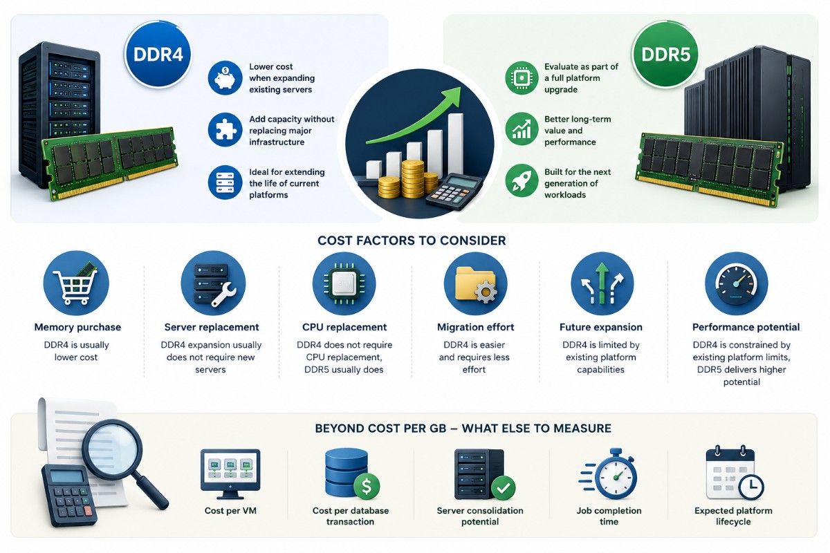 DDR4 vs DDR5 Cost Comparison Infographic